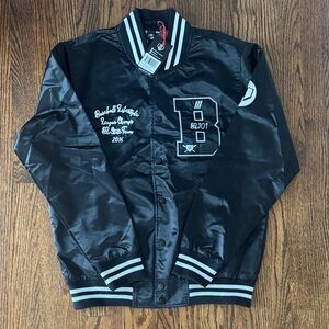 Baseball 101 Champion Black Satin Jacket NWT